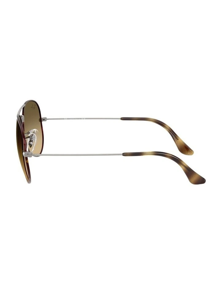 Aviator Large Metal Metal Sunglasses in Brown image 3