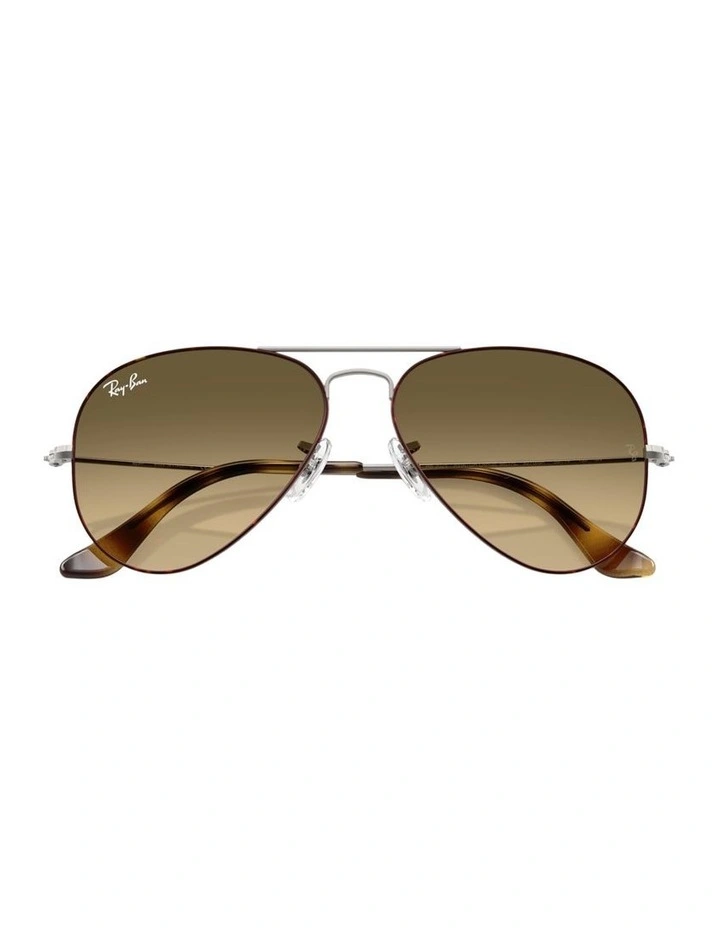 Aviator Large Metal Metal Sunglasses in Brown image 4