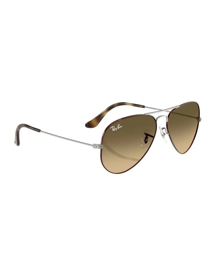 Aviator Large Metal Metal Sunglasses in Brown image 5