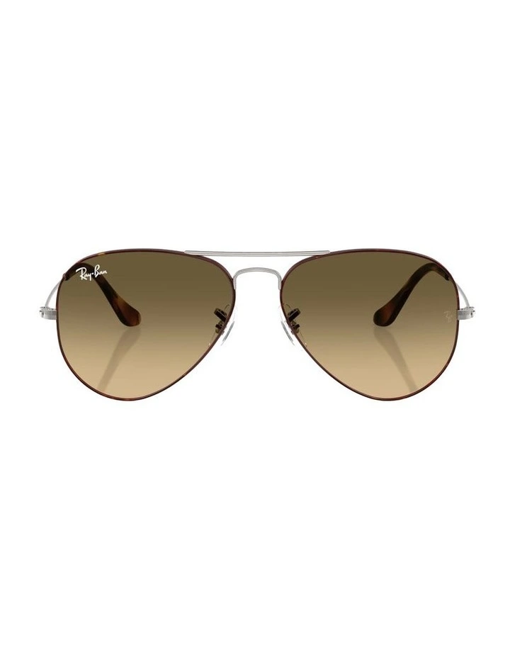 Aviator Large Metal Metal Sunglasses in Brown image 1