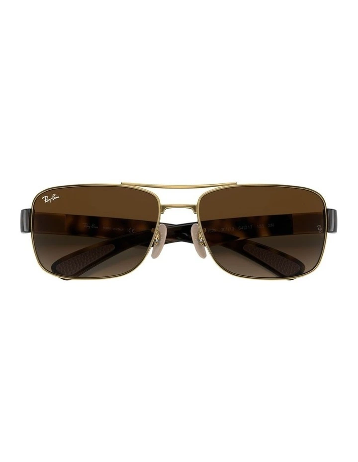 RB3522 Metal Sunglasses in Gold image 3