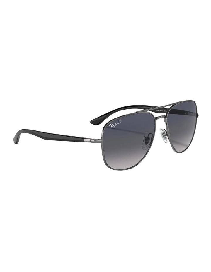 Metal Polarised Sunglasses RB3683 in Grey image 4