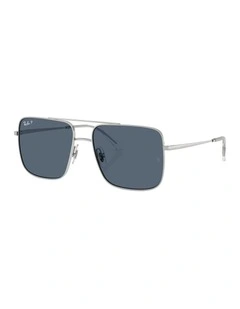 Ari Bio-Based Metal Polarised Sunglasses in Silver