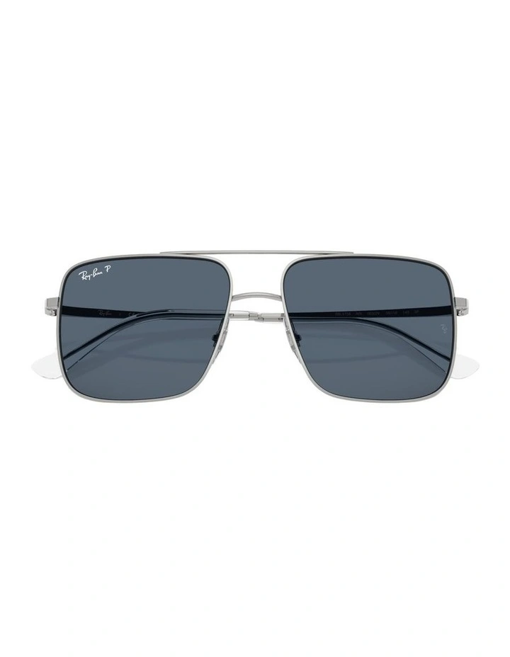 Ari Bio-Based Metal Polarised Sunglasses in Silver image 4