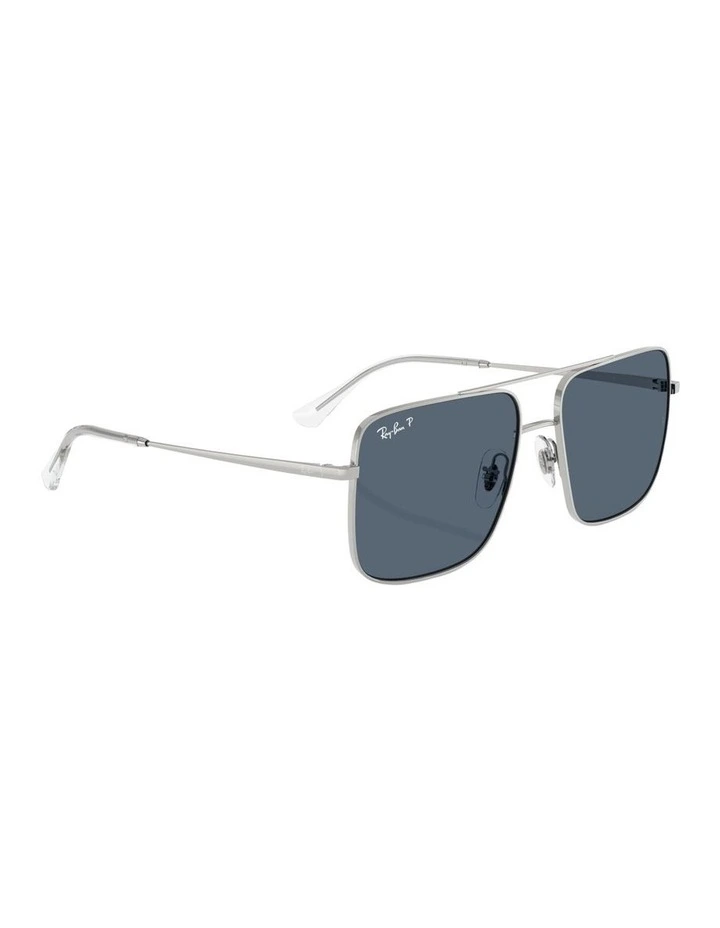 Ari Bio-Based Metal Polarised Sunglasses in Silver image 5