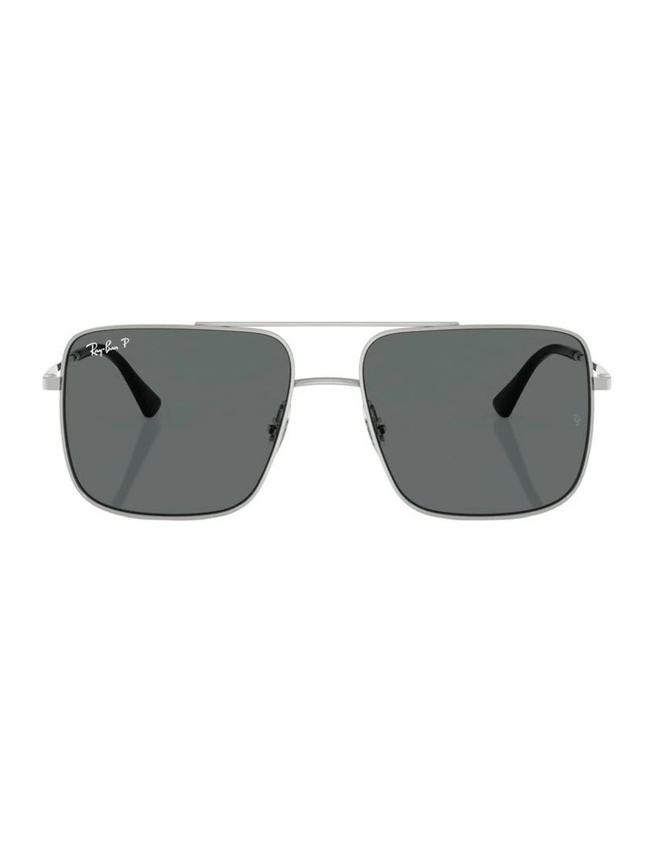 Ari Bio-Based Metal Polarised Sunglasses in Silver image 1