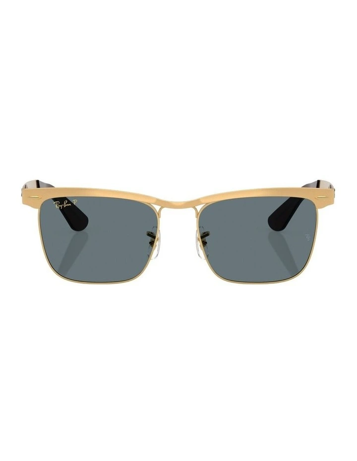 Wayfarer Deluxe Metal Polarised Sunglasses in Gold image 2