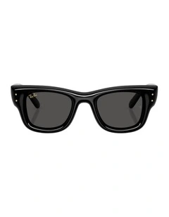 Wayfarer Puffer Nylon Sunglasses in Black