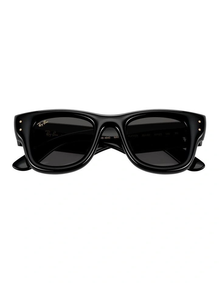 Wayfarer Puffer Nylon Sunglasses in Black image 3