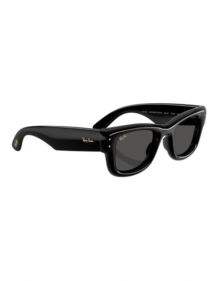 Wayfarer Puffer Nylon Sunglasses in Black image 4