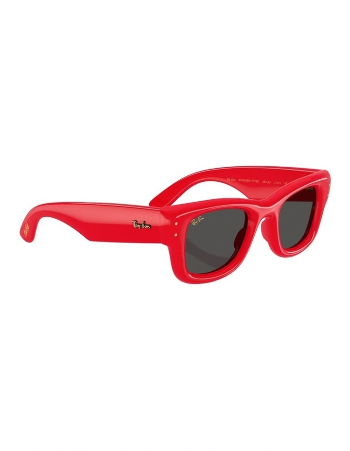 Wayfarer Puffer Nylon Sunglasses in Red image 5