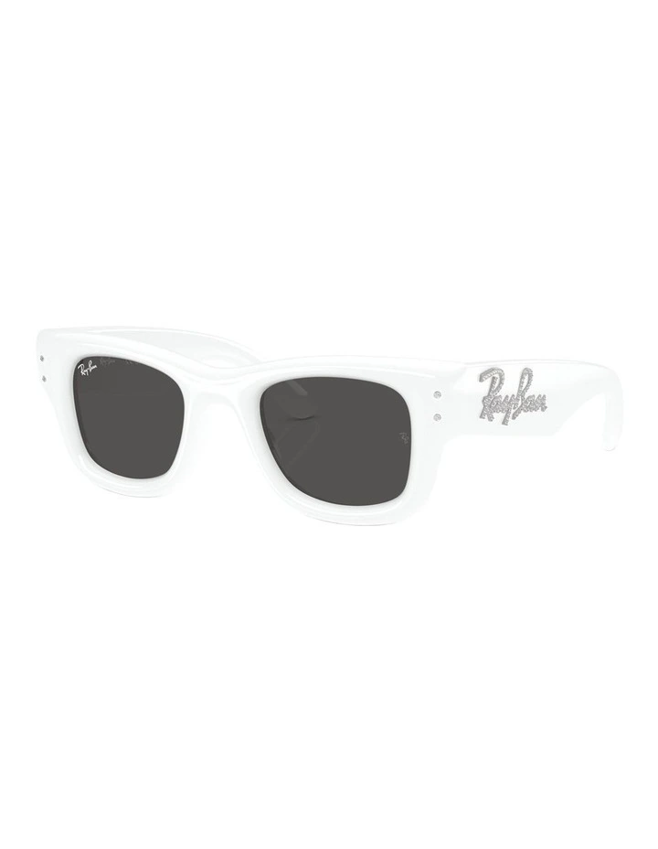 Wayfarer Puffer Nylon Sunglasses in White image 1