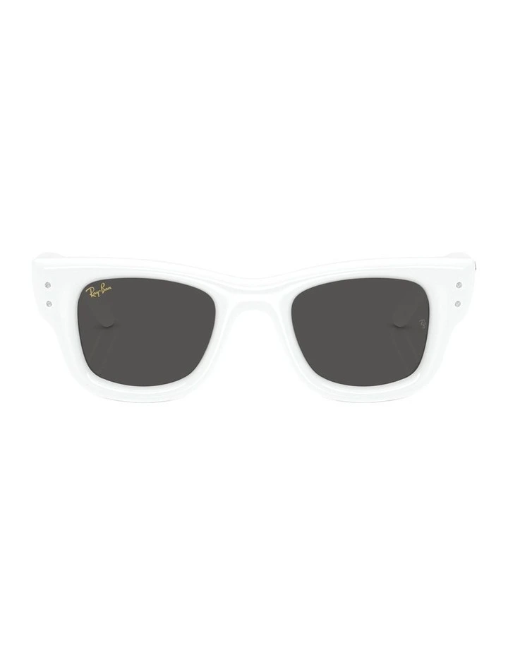 Wayfarer Puffer Nylon Sunglasses in White image 2