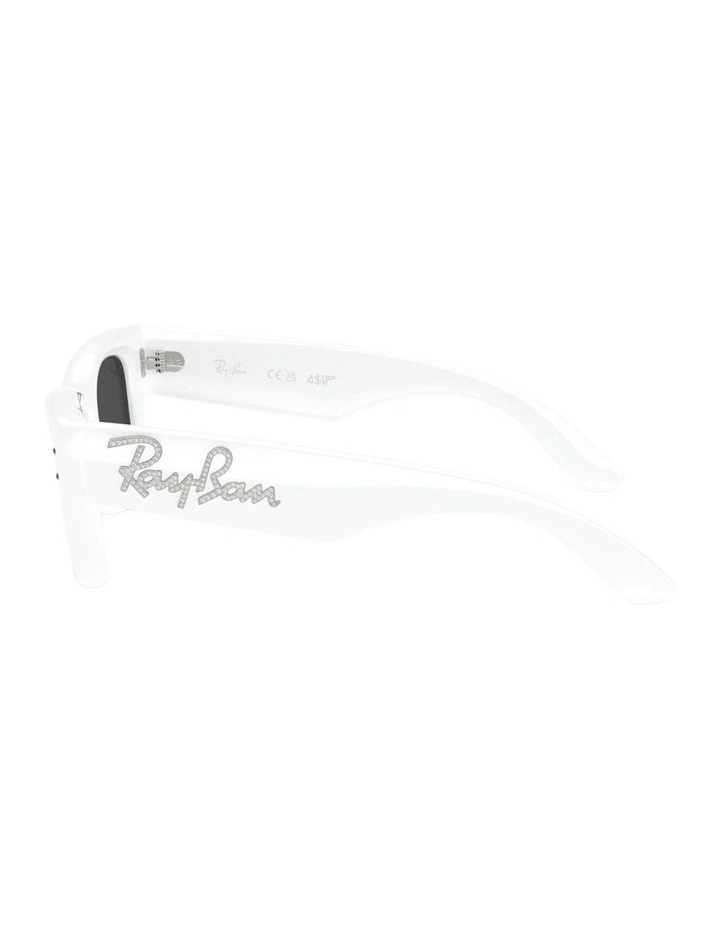 Wayfarer Puffer Nylon Sunglasses in White image 3