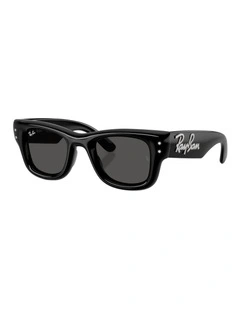Wayfarer Puffer Nylon Sunglasses in Black