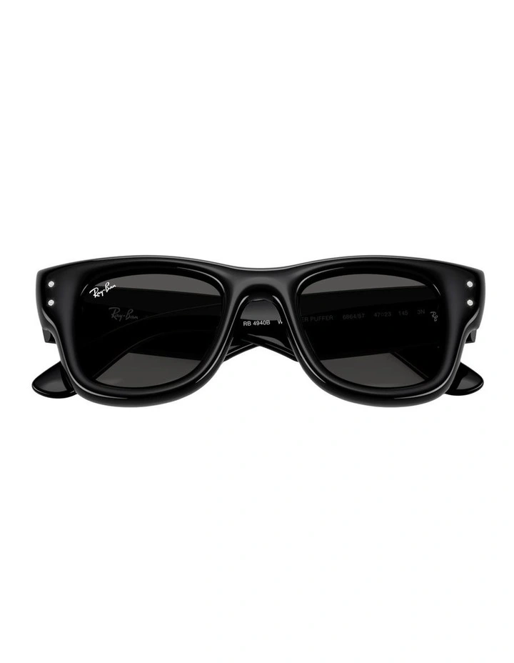 Wayfarer Puffer Nylon Sunglasses in Black image 4