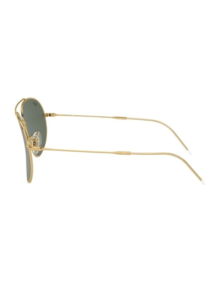 Aviator Reverse Metal Sunglasses in Gold image 2