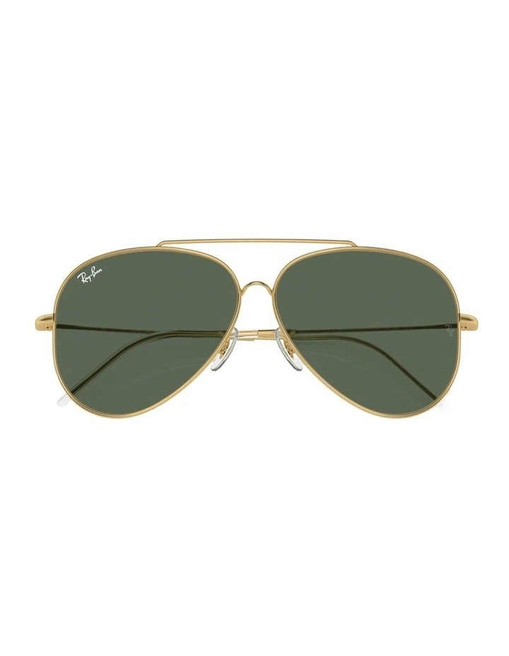 Aviator Reverse Metal Sunglasses in Gold image 3