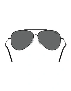 Lenny Kravitz X Aviator Reverse Metal Sunglasses in Black