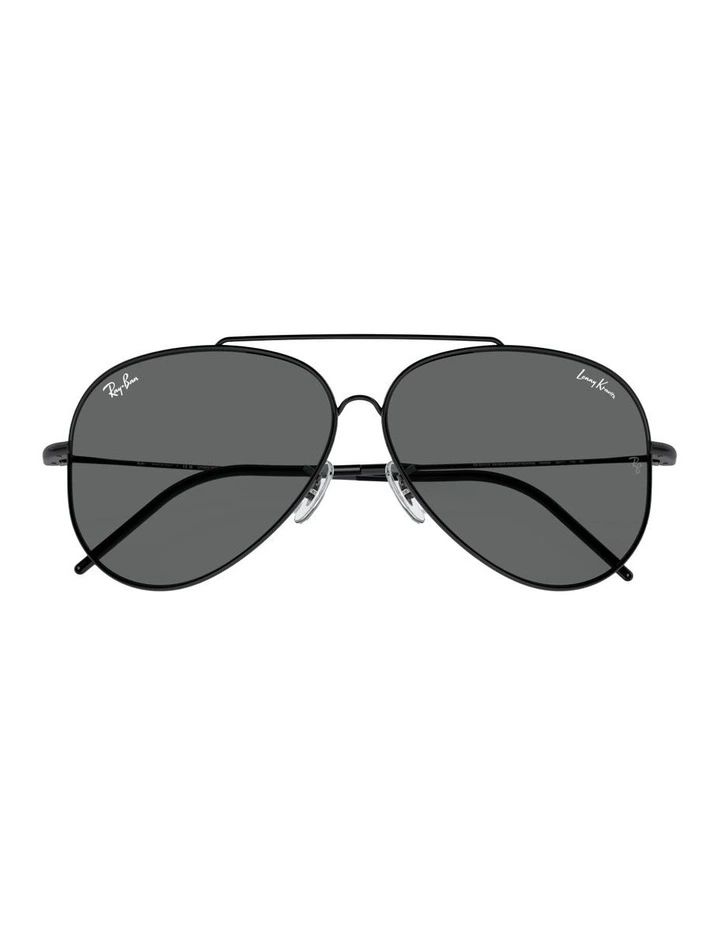 Lenny Kravitz X Aviator Reverse Metal Sunglasses in Black image 2