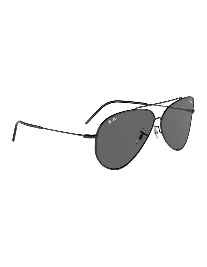 Lenny Kravitz X Aviator Reverse Metal Sunglasses in Black image 3