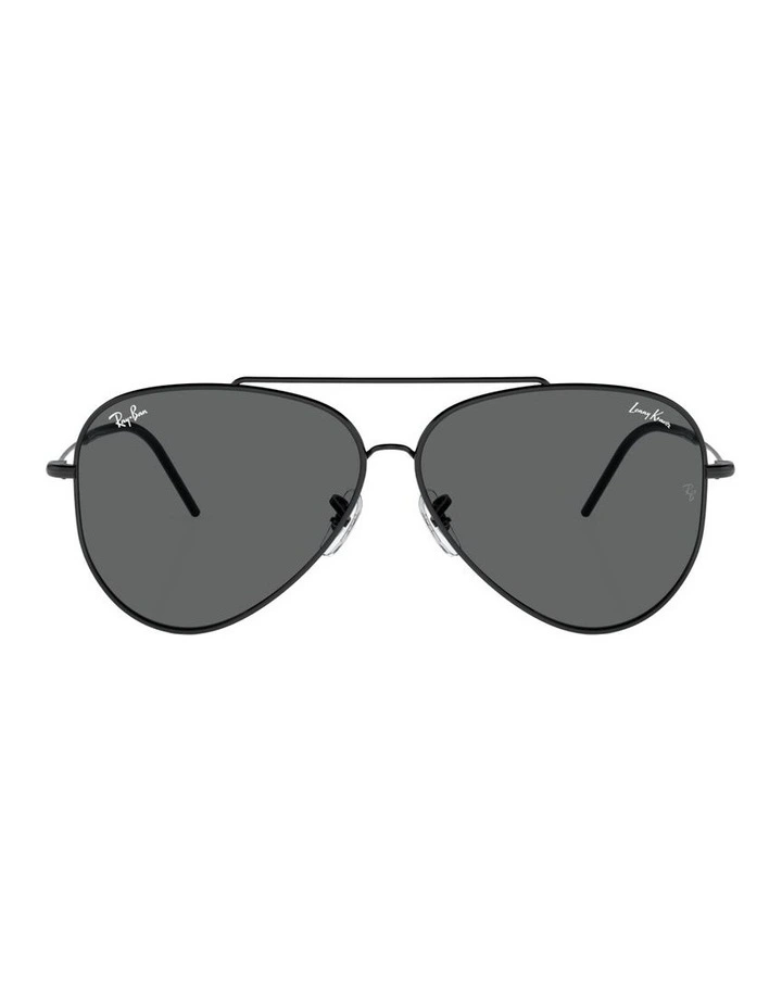 Lenny Kravitz X Aviator Reverse Metal Sunglasses in Black image 2