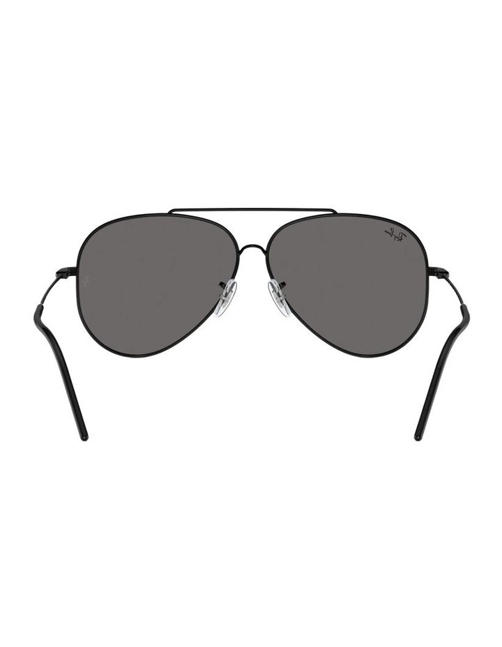Aviator Reverse Metal Sunglasses in Black image 2