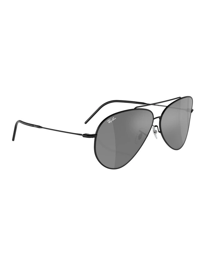 Aviator Reverse Metal Sunglasses in Black image 4
