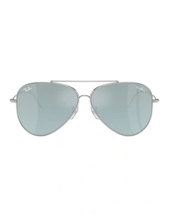 Lenny Kravitz X Aviator Reverse Metal Sunglasses in Silver