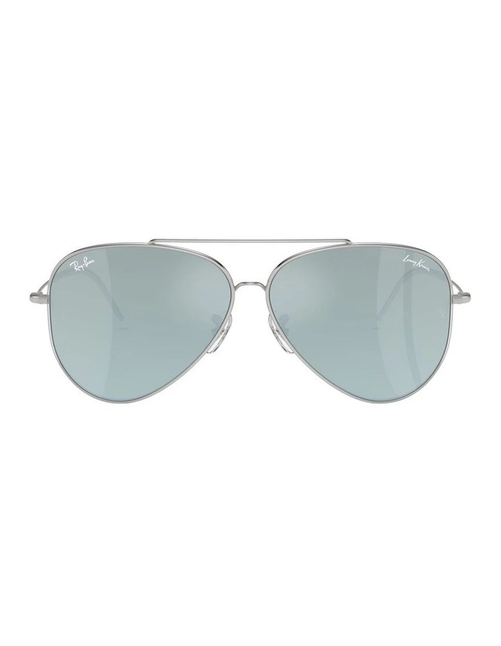 Lenny Kravitz X Aviator Reverse Metal Sunglasses in Silver image 1