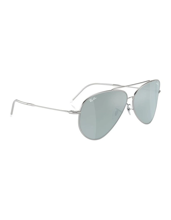 Lenny Kravitz X Aviator Reverse Metal Sunglasses in Silver image 4
