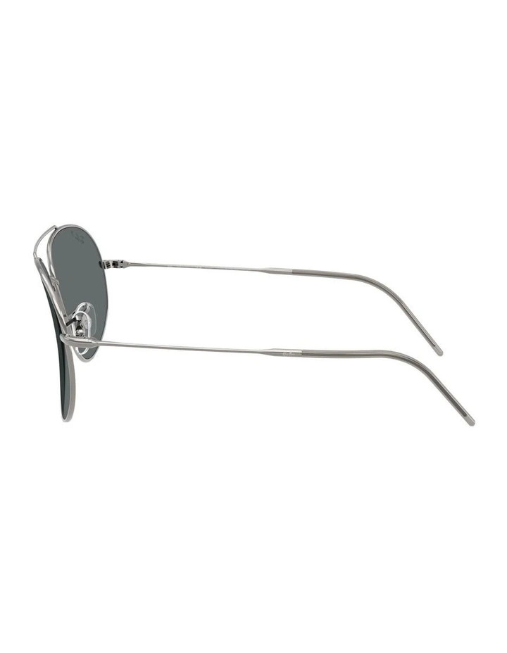 Aviator Reverse Metal Polarised Sunglasses in Grey image 2