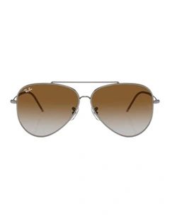 Aviator Reverse Metal Sunglasses in Grey