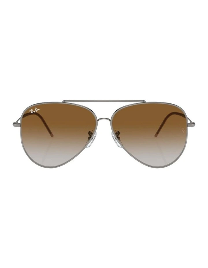 Aviator Reverse Metal Sunglasses in Grey image 1
