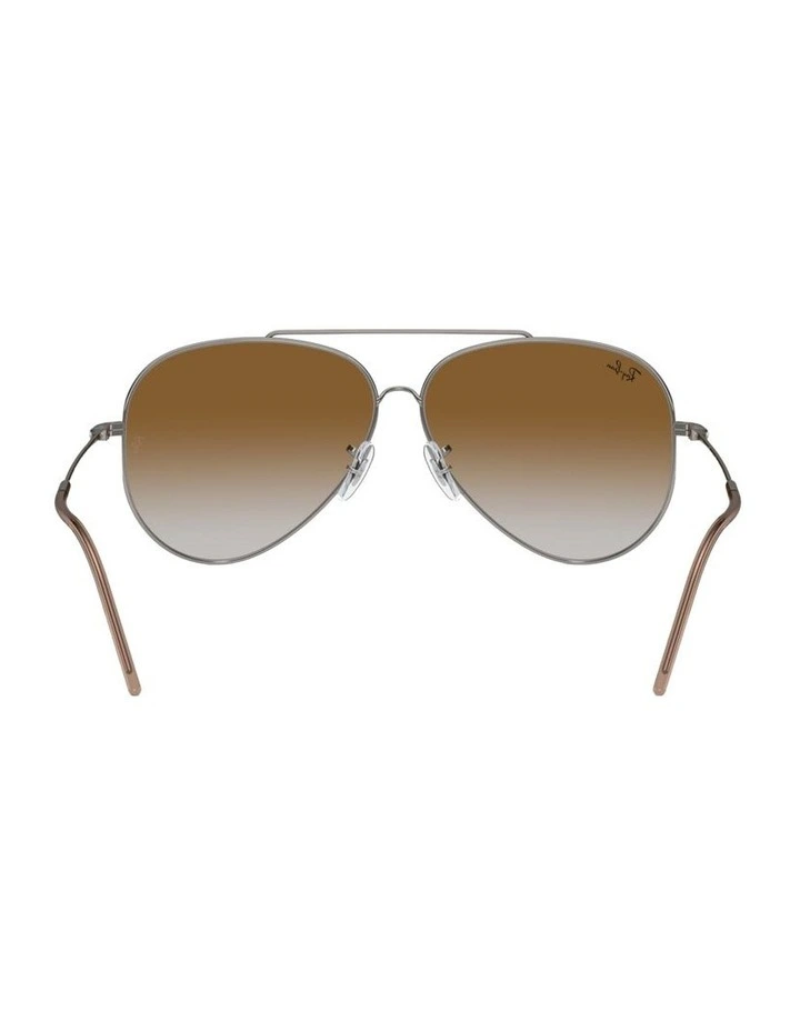 Aviator Reverse Metal Sunglasses in Grey image 2
