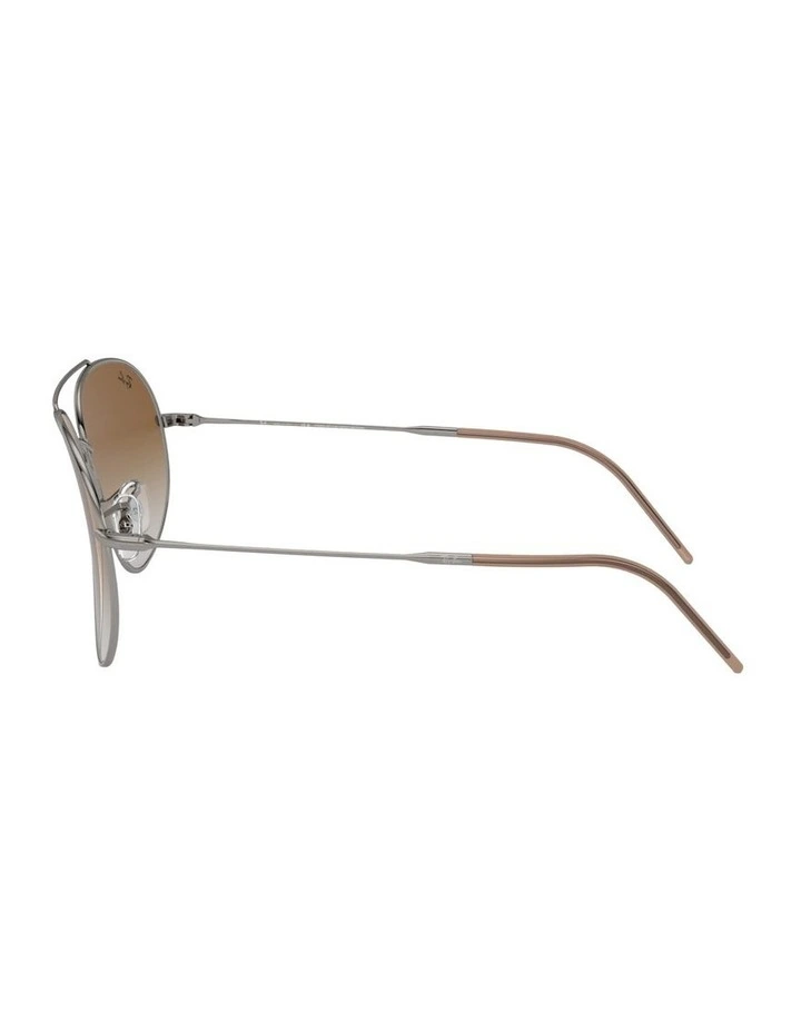Aviator Reverse Metal Sunglasses in Grey image 3