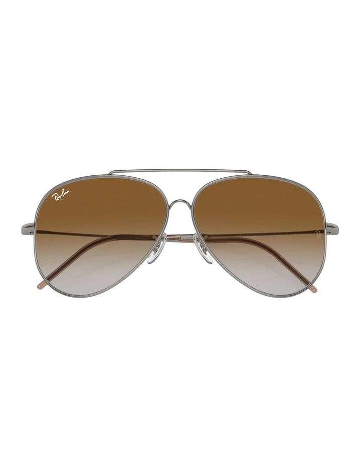 Aviator Reverse Metal Sunglasses in Grey image 5