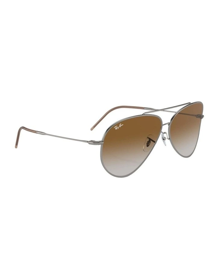 Aviator Reverse Metal Sunglasses in Grey image 6