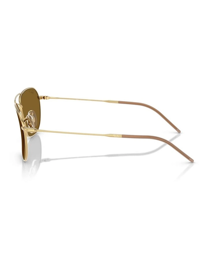 Caravan Reverse Metal Polarised Sunglasses in Gold image 3