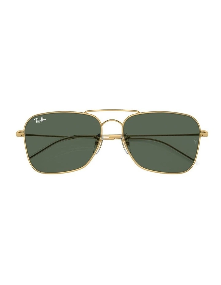Caravan Reverse Metal Sunglasses in Gold image 4