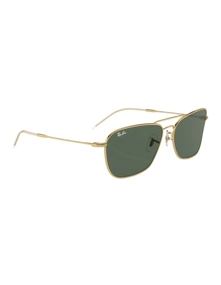 Caravan Reverse Metal Sunglasses in Gold image 4