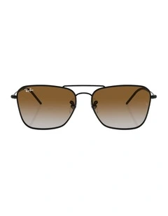 Caravan Reverse Metal Sunglasses in Black