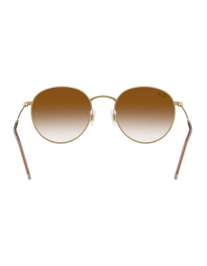 Round Reverse Metal Sunglasses in Gold image 2