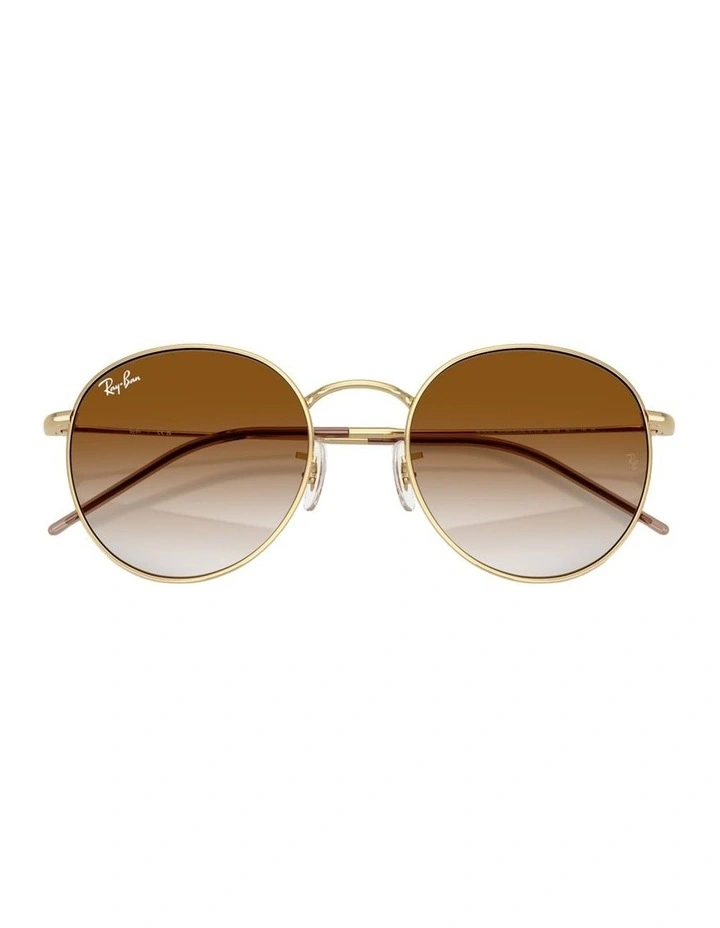 Round Reverse Metal Sunglasses in Gold image 4