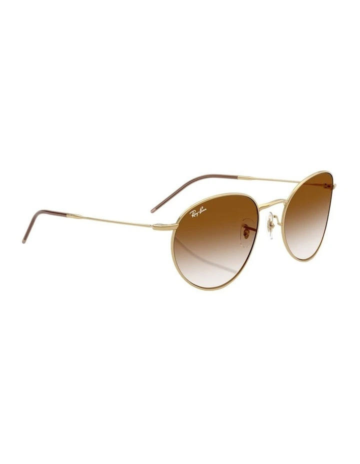 Round Reverse Metal Sunglasses in Gold image 5