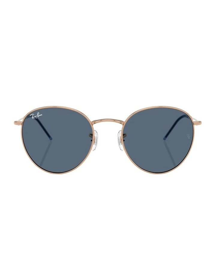 Round Reverse Metal Sunglasses in Gold image 1