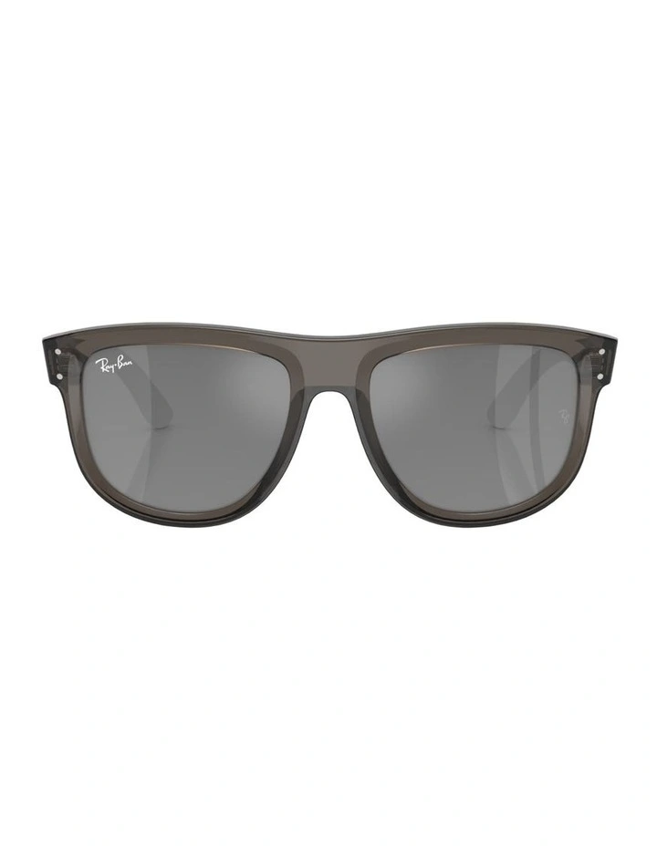 Boyfriend Reverse Molded Acetate Sunglasses in Grey image 1