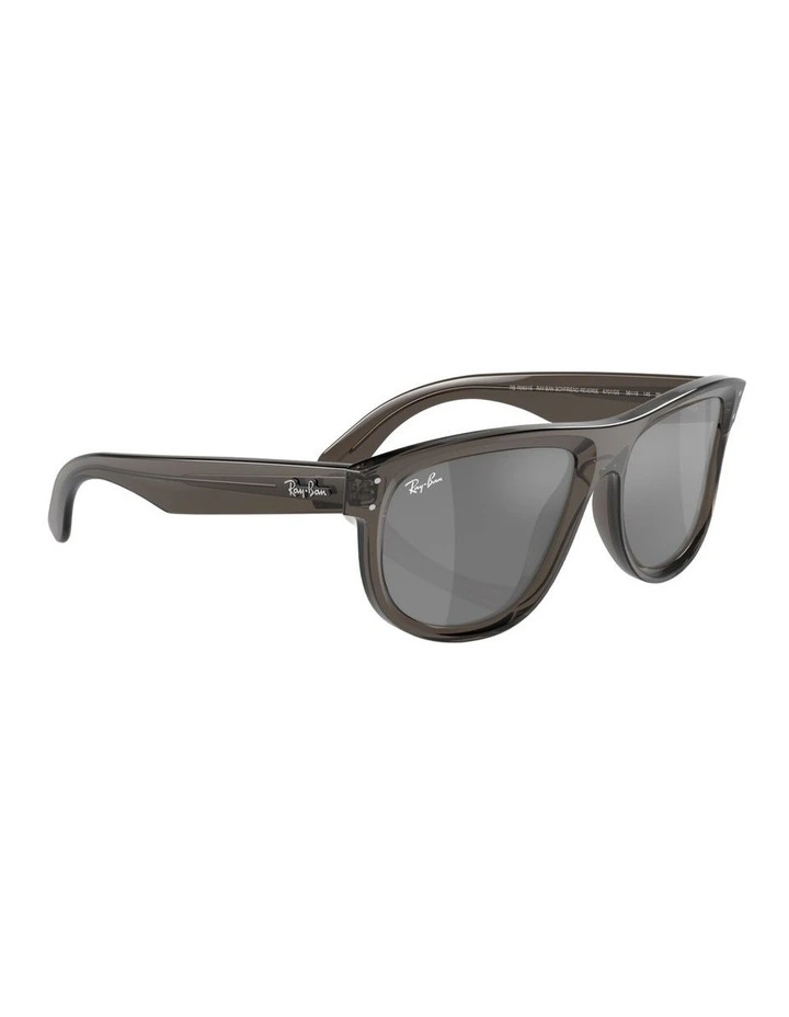 Boyfriend Reverse Molded Acetate Sunglasses in Grey image 4