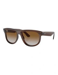 Boyfriend Reverse Molded Acetate Sunglasses in Brown