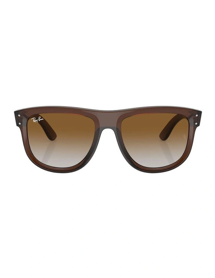 Boyfriend Reverse Molded Acetate Sunglasses in Brown image 2
